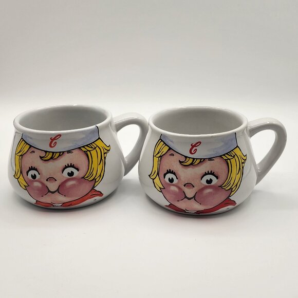 Vintage Campbell’s Kids Soup 1998 MCM Retro Collectible Mugs Cups Bowls Set of 2 - Picture 4 of 12